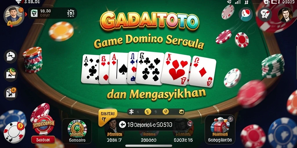 Screenshot gameplay GADAITOTO menampilkan aksi seru dalam permainan Domino.