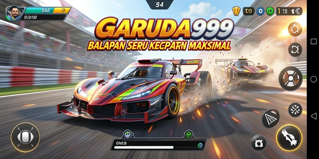 Gameplay Racing GARUDA999 yang mendebarkan dan mengasyikkan.