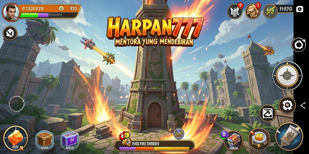 Tampilan gameplay HARAPAN777 yang menegangkan di Tower Defense.