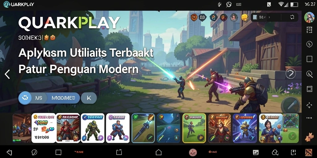 Tampilan antarmuka QUARKPLAY yang memudahkan pengguna.