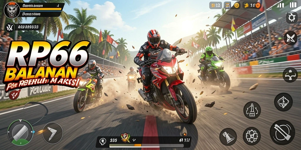 Gameplay balapan motor yang mendebarkan dan realistis.
