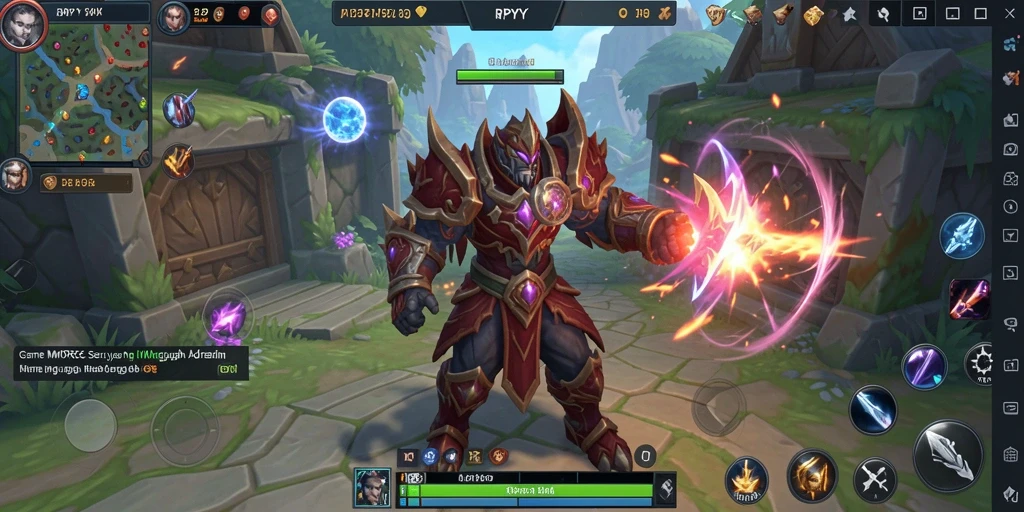 Tangkapan layar gameplay RPYYY yang menunjukkan pertempuran seru di dunia fantastis.
