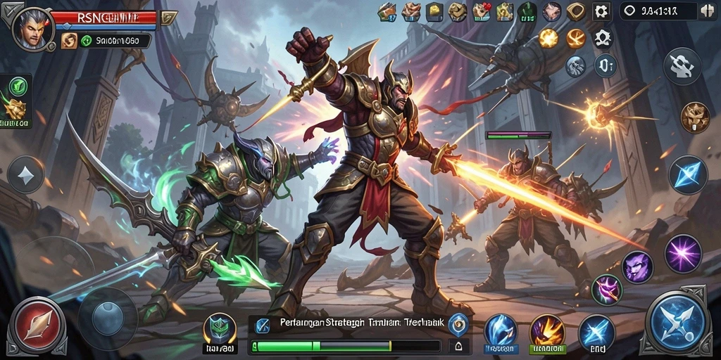 Screenshot gameplay RSNGAME dengan aksi strategi yang intens.