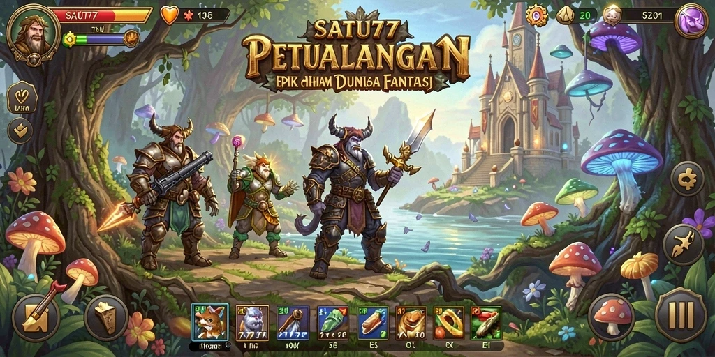Tampilan gameplay RPG yang menakjubkan di SATU77.