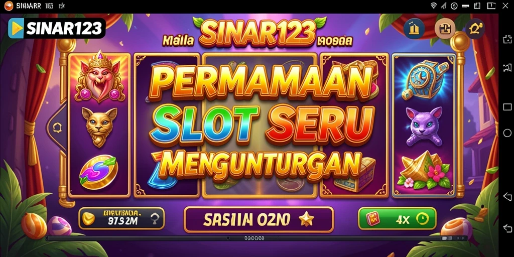 Screenshot utama SINAR123 menampilkan gameplay slot yang menarik.