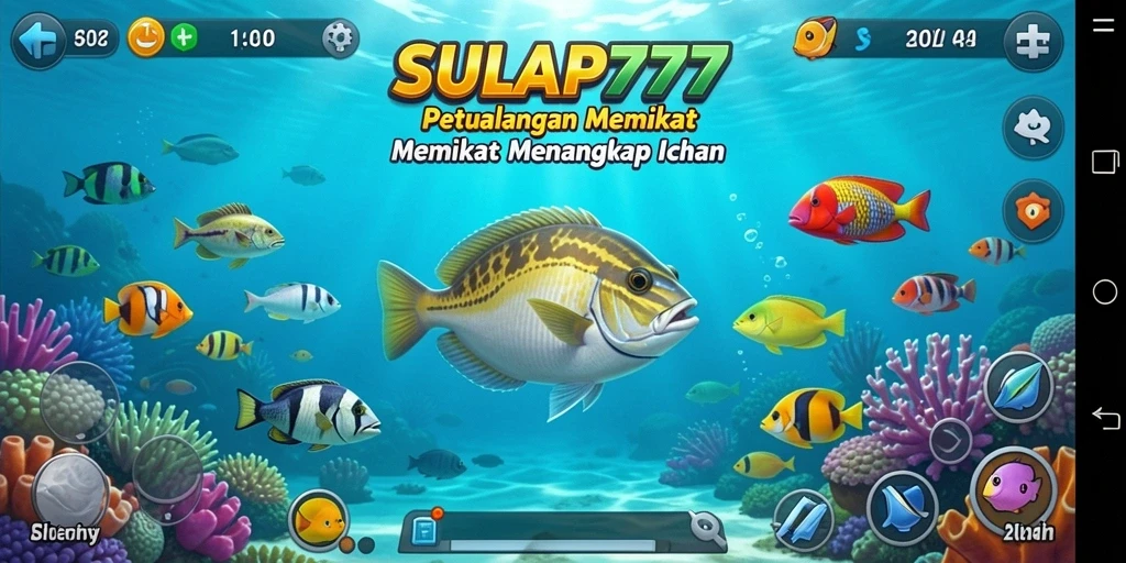 Screenshot gameplay SULAP777 menampilkan aktivasi memancing yang seru dan indah.