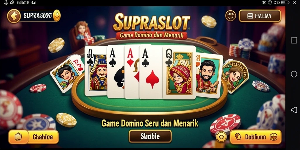 Gameplay seru dalam aplikasi Domino SUPRASLOT yang menantang.