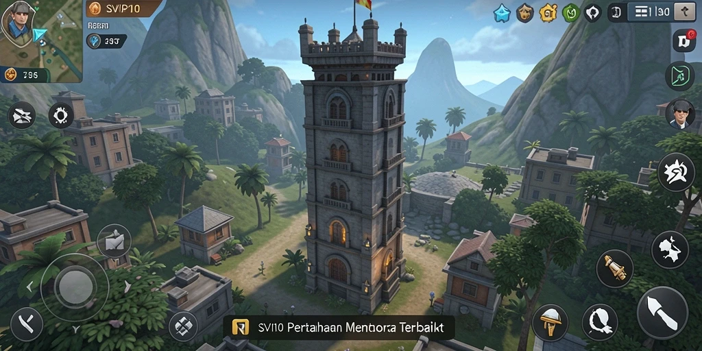 Tangkapan layar menunjukkan aksi pertahanan menara yang intens di SVIP10.