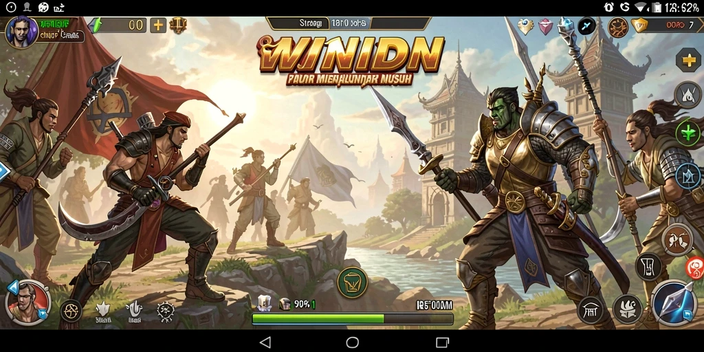 Tangkapan layar gameplay WINIDN yang menunjukkan aksi strategi yang mendebarkan.